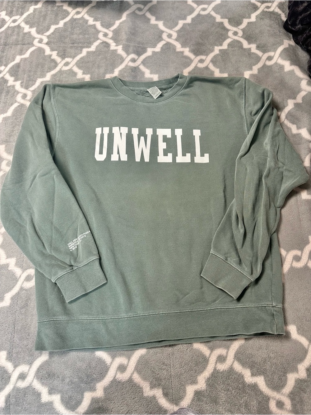 UNWELL Men's Sage Green Crewneck Sweatshirt